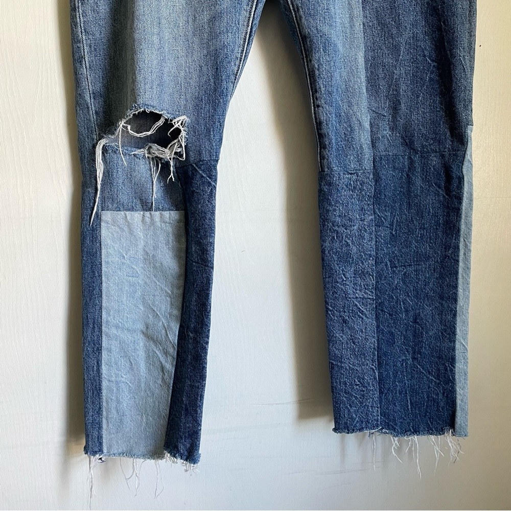 Levis 501 Patchwork Raw Hem Jeans - image 4